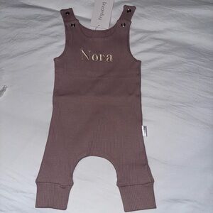 Custom Embroidered “Nora” Baby Overalls